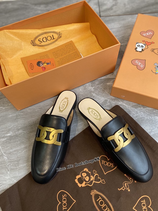 Tod‘s新款穆勒鞋2021年最新款小牛皮女士半拖鞋 dx1753